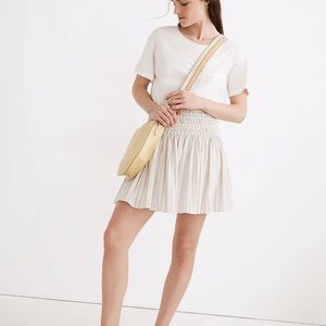 Madewell Size Large Smocked Pull-On Mini Skirt in Stripe